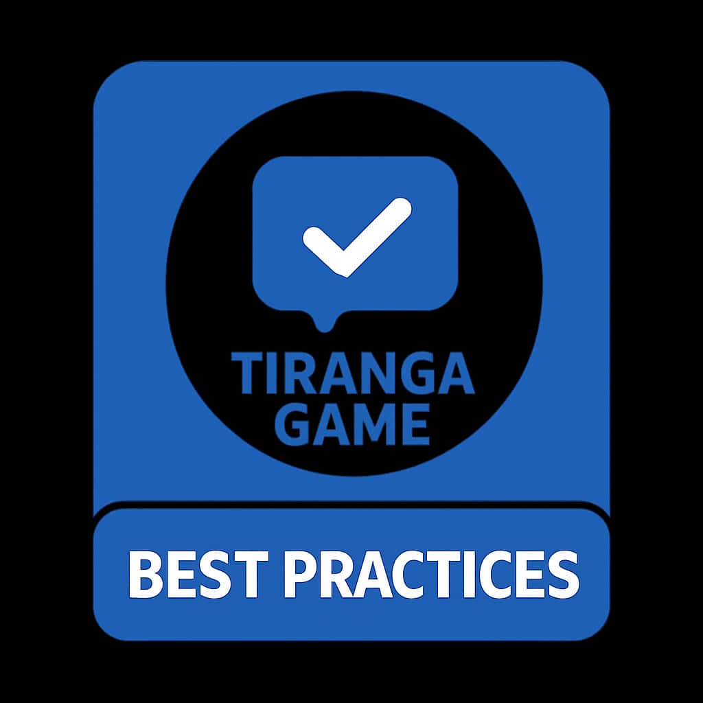 An icon representing best practices for Tiranga Game usage.