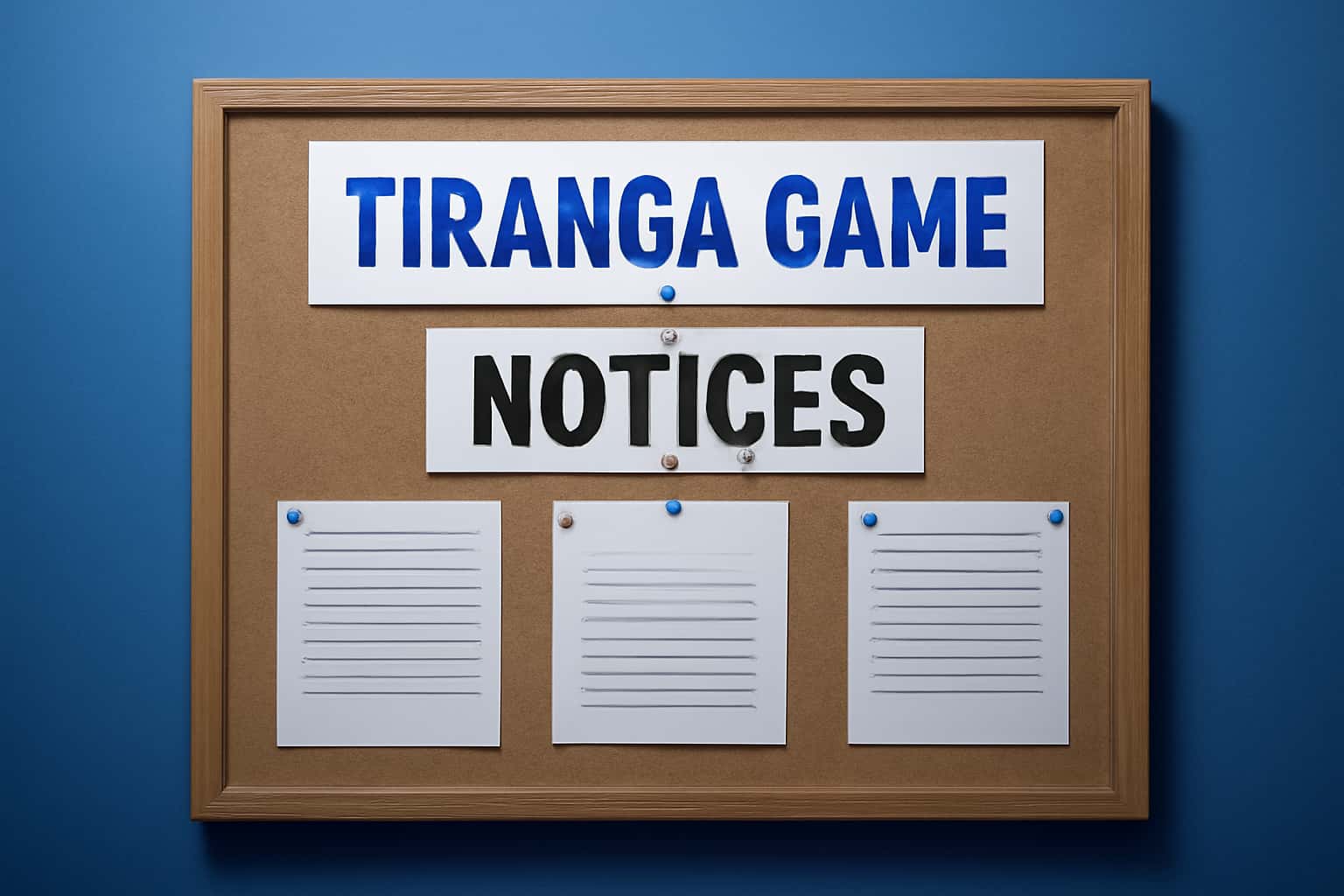 Informational dashboard illustrating Tiranga Game Notices