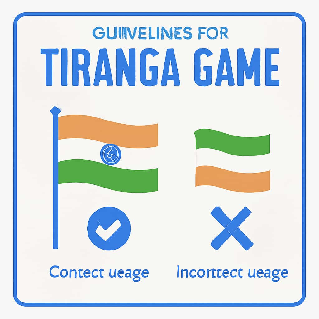 Illustration explaining Tiranga Game usage guidelines.
