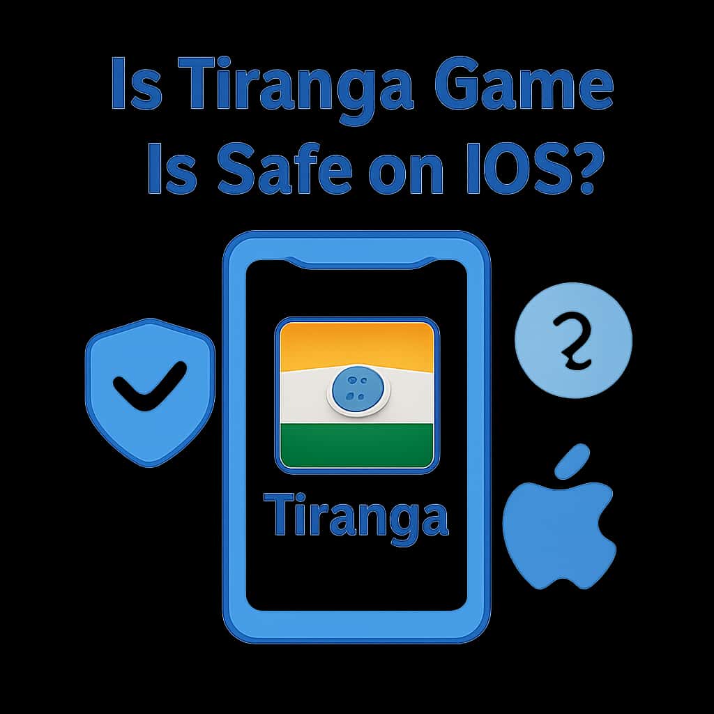 Illustration explaining safety measures of Tiranga Game on iOS.