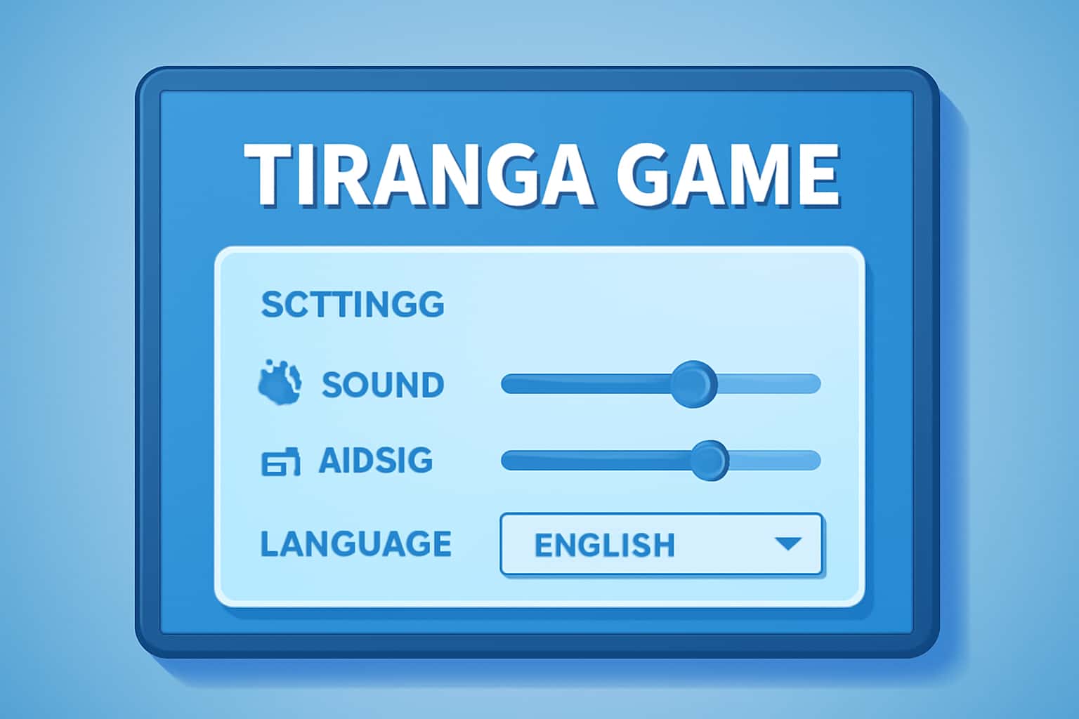 An informational scene about navigating settings in the Tiranga Game.