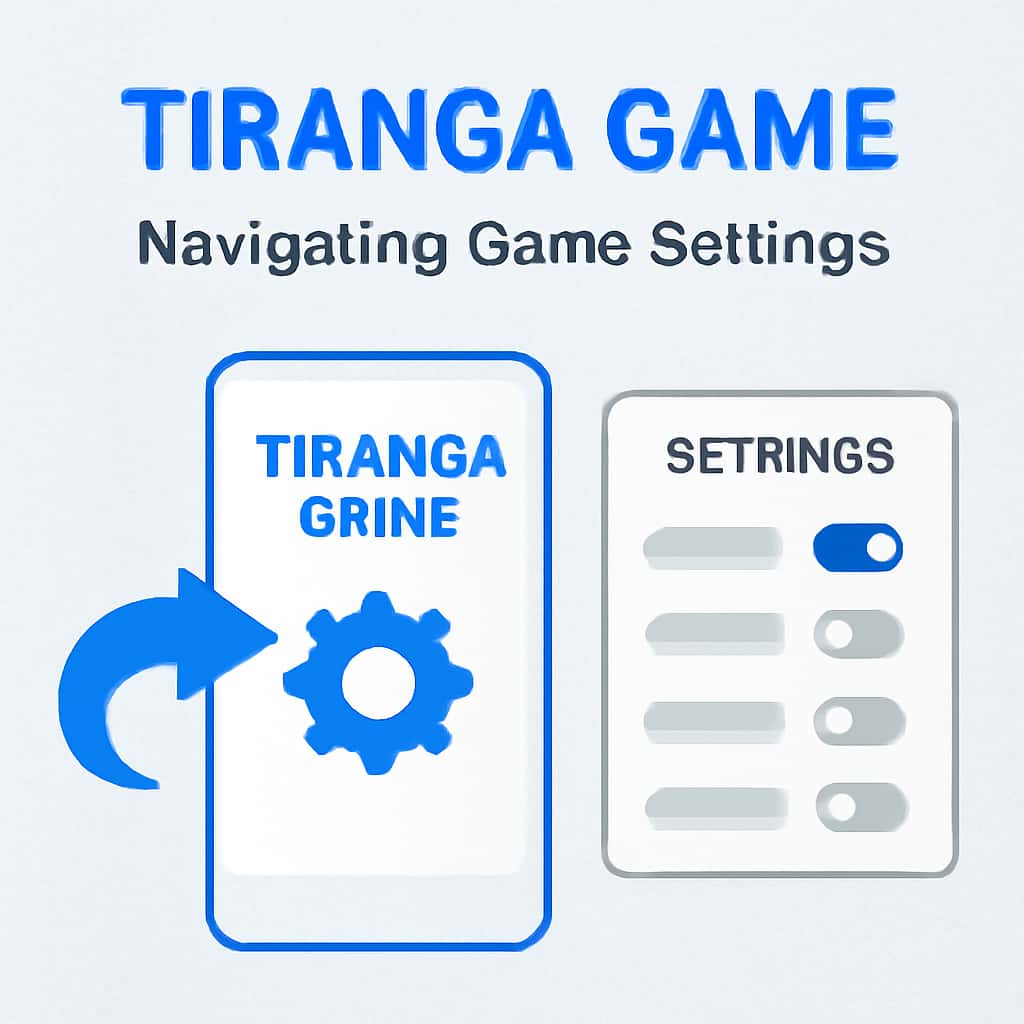 An educational illustration on navigating the settings of the Tiranga Game.