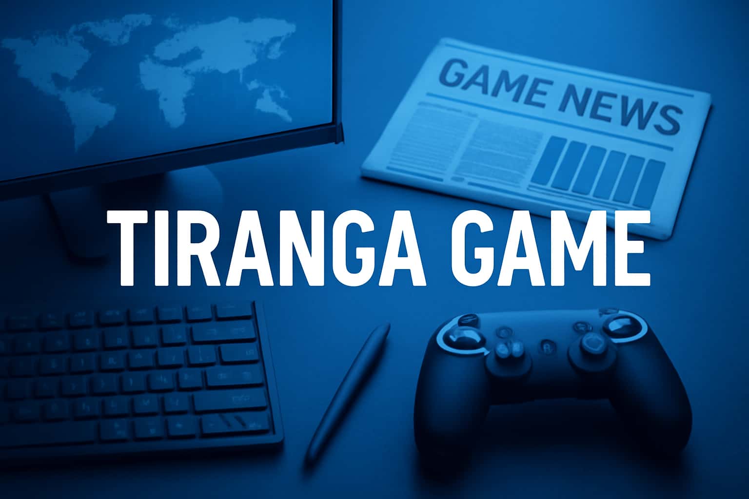 A futuristic and informative visual representation of Tiranga Game News.