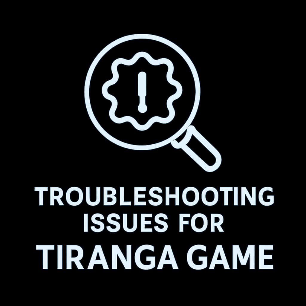 A badge design for Tiranga Game troubleshooting support.