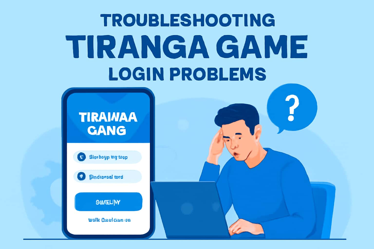 Informational scene on troubleshooting Tiranga Game login problems.