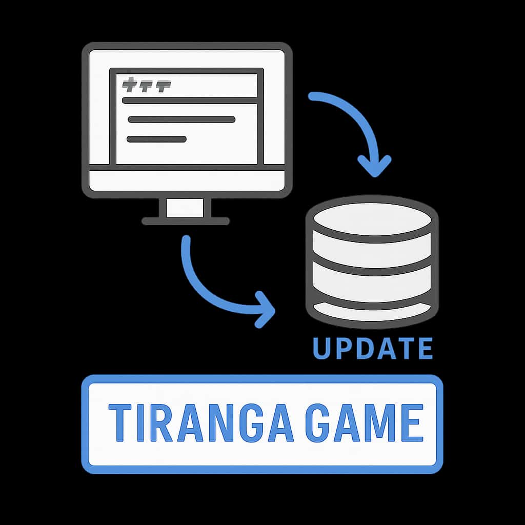 A diagram explaining how to update Tiranga Game information.